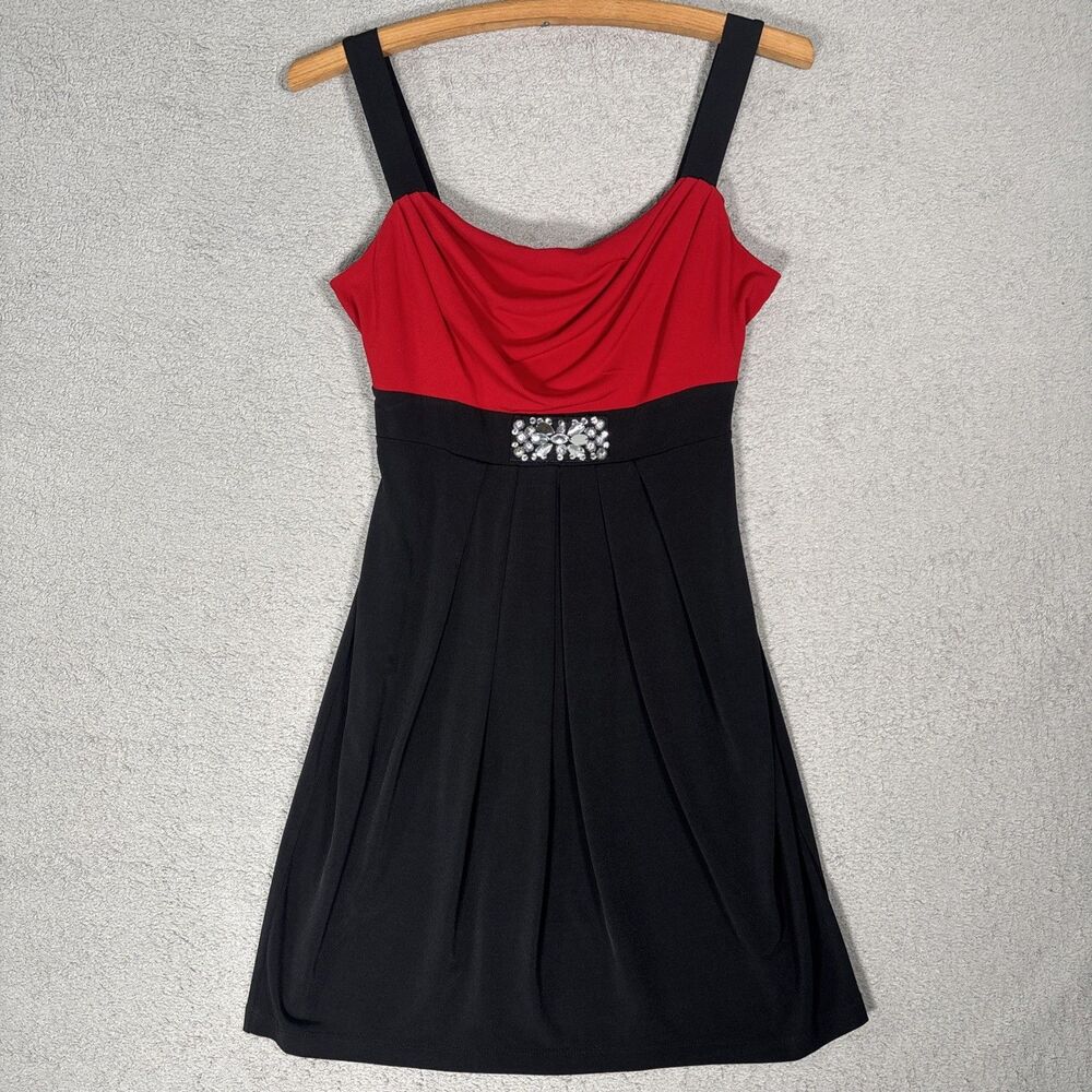 Vintage Sweet Storm Mini Dress Women's Size‎ S Black Red Babydoll Y2K 00s Grunge